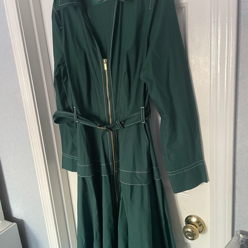 Anthropologie Green shirt Dress with Belt